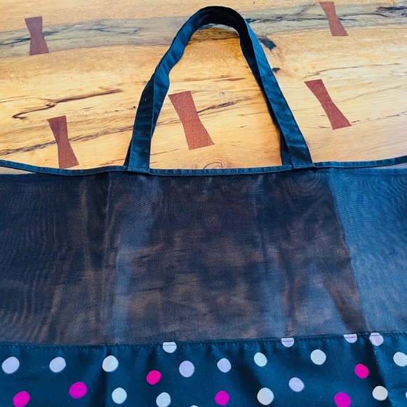 KATE SPADE unused Black with Polka Dot Mesh Large to Extra Large Tote Bag - Picture 2 of 5